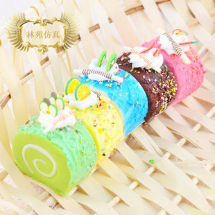 Creative new small Swiss roll PU refrigerator stickers Swiss roll decoration living room early education Photography simulation crafts