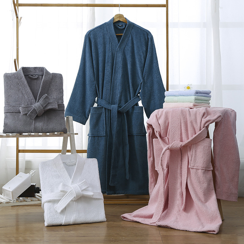 Hotel Cotton Bathrobe Spring and Autumn Towel Material Pajamas Women's Cotton Long Soft Absorbent Quick-drying Bathrobe LOGO Hotel Cotton Bathrobe Spring and Autumn Towel Material Pajamas Women's Cotton Long Soft Absorbent Quick-drying Bathrobe LOGO