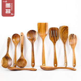 Amazon Teak Set Acacia Wood Non-Stick Pan Special Cooking Spatula Household Cooking Salad Fork Leaking Spoon