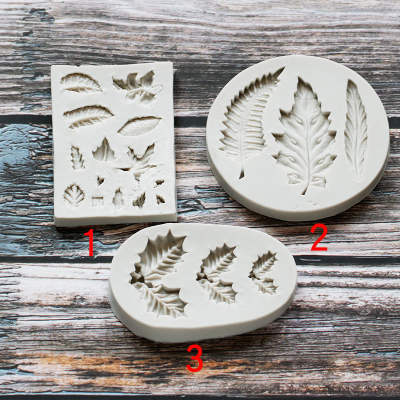 DIY hojas Maple Leaf modelado fondant Holly hoja epoxi arcilla herramienta decoración chocolate molde en stock