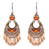 Beads, fashionable retro golden earrings, accessory with tassels, suitable for import, European style, wholesale