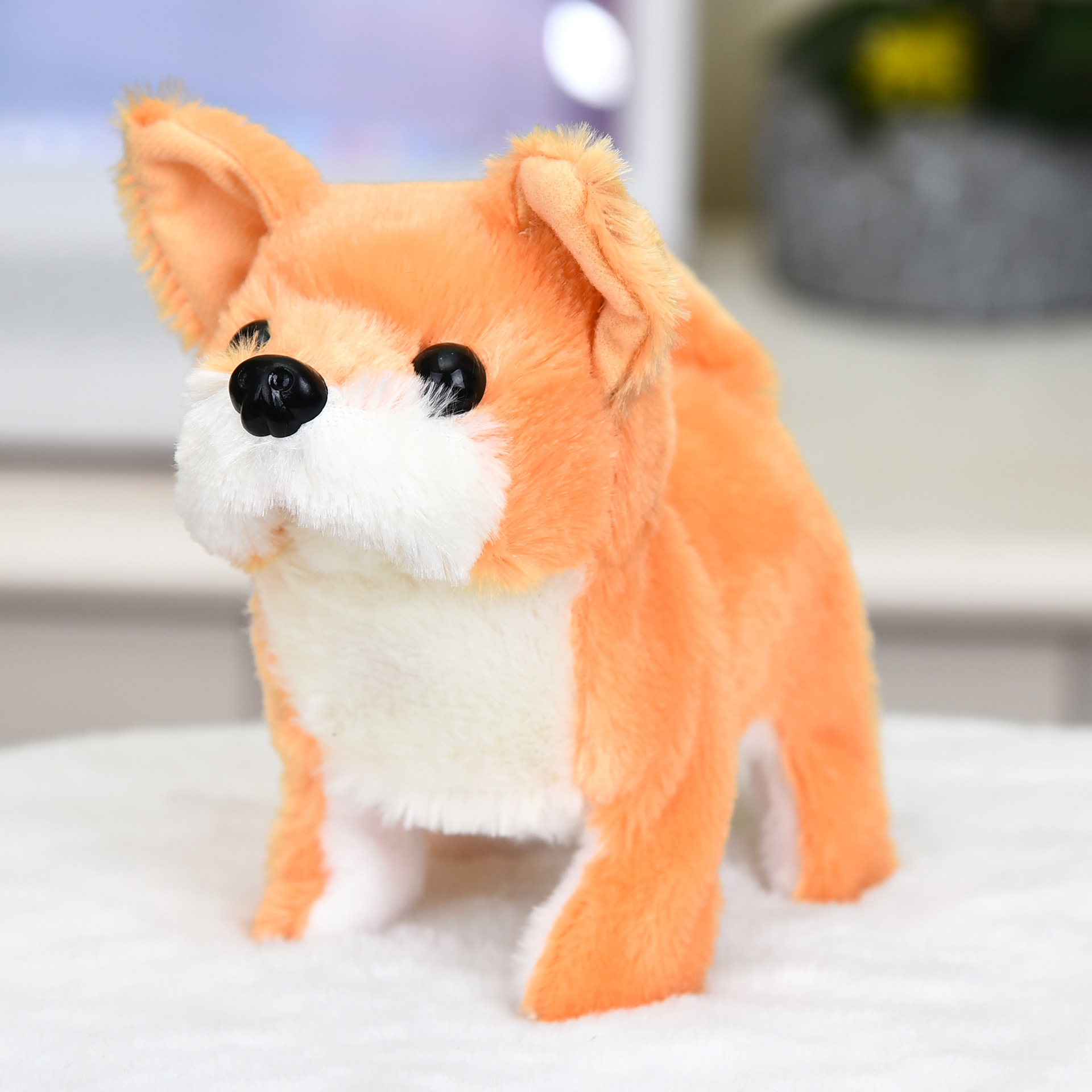 Perro eléctrico de felpa Simulación Perro mascota puede caminar Perro de peluche Niños Amazon Cross-border llamado perro de juguete