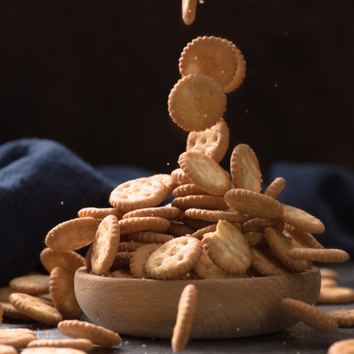 Zhanyi Snowflake Crispy Special Small Qifu Round Biscuits 200g 500g Handmade Nougat Marshmallow Baking Ingredients