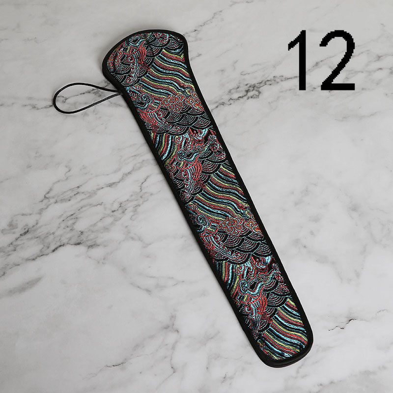 Bolsa de ventilador de estilo chino para hombre cubierta de ventilador antiguo accesorios de embalaje de ventilador cubierta de ventilador de brocado para hombre bolsa de ventilador plegable al por mayor