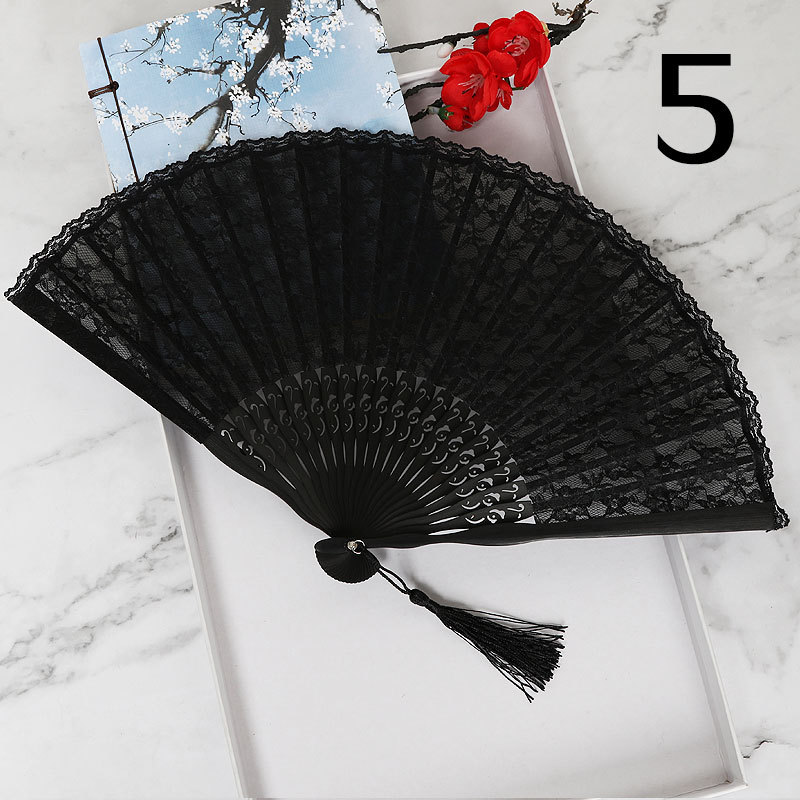 Ventilador plegable de estilo japonés ventilador de encaje hueco ventilador antiguo de estilo chino al por mayor VENTILADOR DE Cheongsam ventilador de pasarela de escenario ventilador de estilo europeo