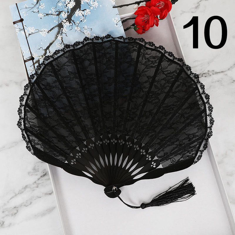 Ventilador plegable de estilo japonés ventilador de encaje hueco ventilador antiguo de estilo chino al por mayor VENTILADOR DE Cheongsam ventilador de pasarela de escenario ventilador de estilo europeo