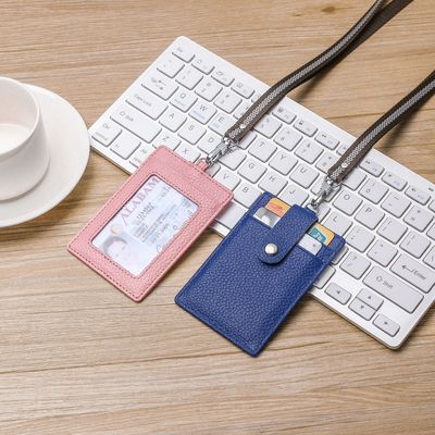 new pattern genuine leather Employee's card Tag Card position men and women currency Work card LOGO Badge Holder