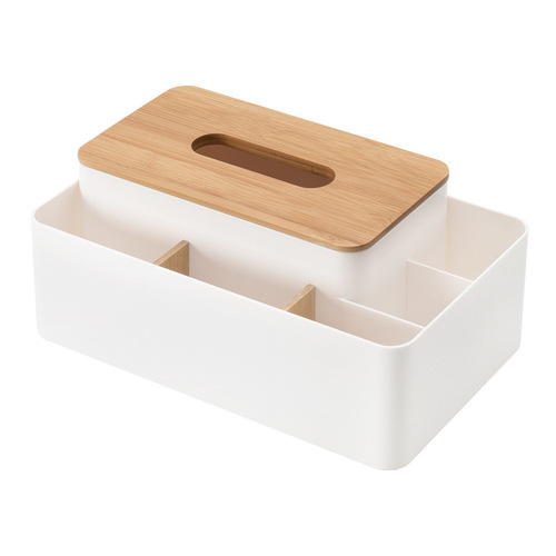Nachuan lifting removable tissue box living room bamboo partition multi-functional desktop storage box remote control storage box