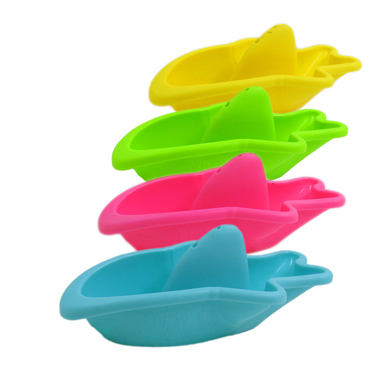 Playa de los niños Juego agua Jenga flotante juguete océano Bañeras juego agua bebé apilamiento barco 4 Unid