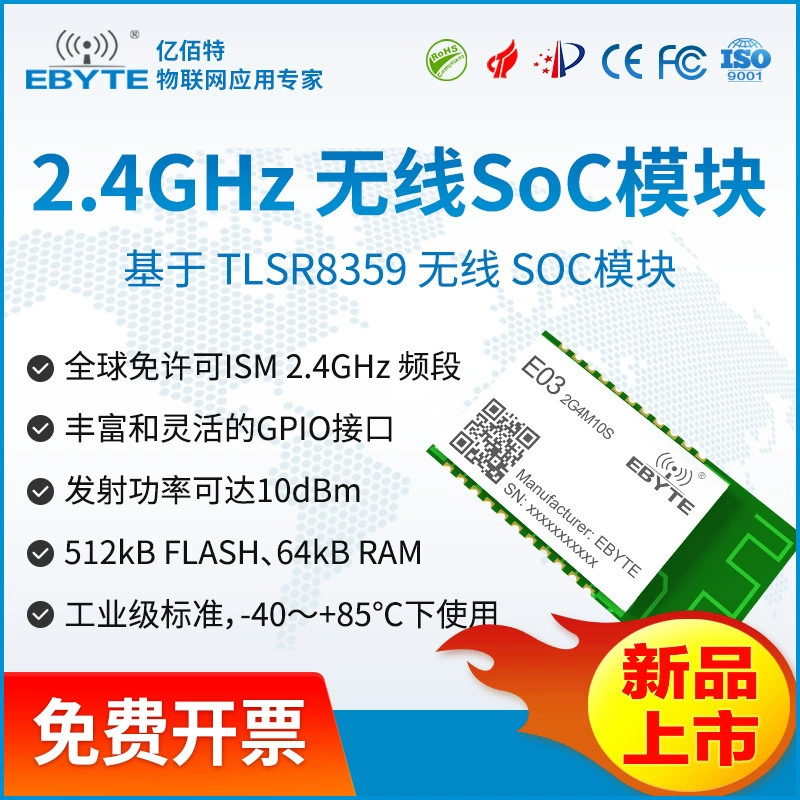2.4G беспроводной модуль с низким энергопотреблением TLSR8359 для CC2530 NRF24LE1 GPIO интерфейс