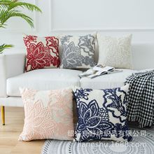 棉麻抱枕套地摊现代北欧沙发垫空气立体绣绣花靠垫套装饰小物