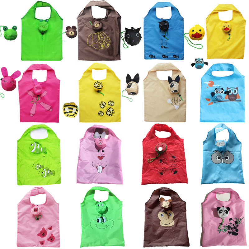 Cartoon Animal Polyester Green Shopping Bag Foldable Storage Bag Factory Direct Printable logo Gift Tote Bag Cartoon Animal Polyester Green Shopping Bag Foldable Storage Bag Factory Direct Printable logo Gift Tote Bag