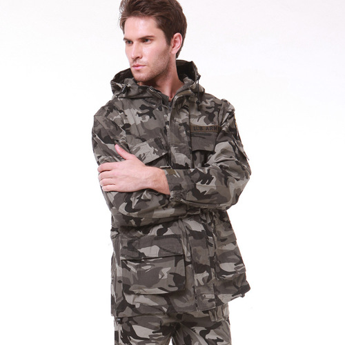 Allied Forces Outdoor Military Buff Coat Fleece Parka Cotton Coat Casual Parka Jacket Warm Winter Coat
