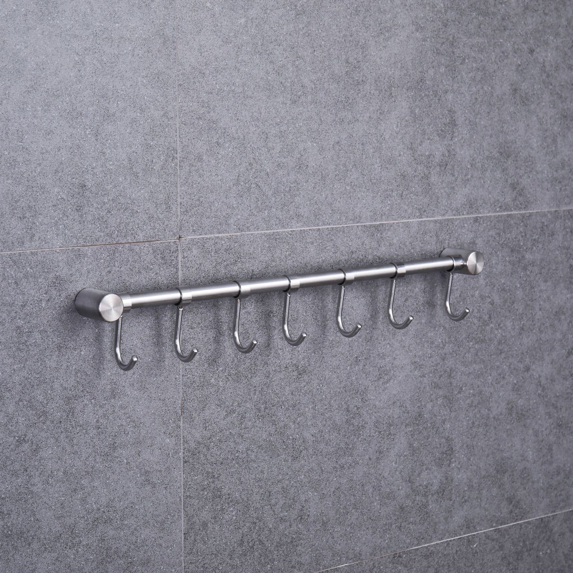 304 de acero inoxidable gancho de ropa de baño gancho de perforación cocina colgando varilla baño toalla gancho cocina fila gancho