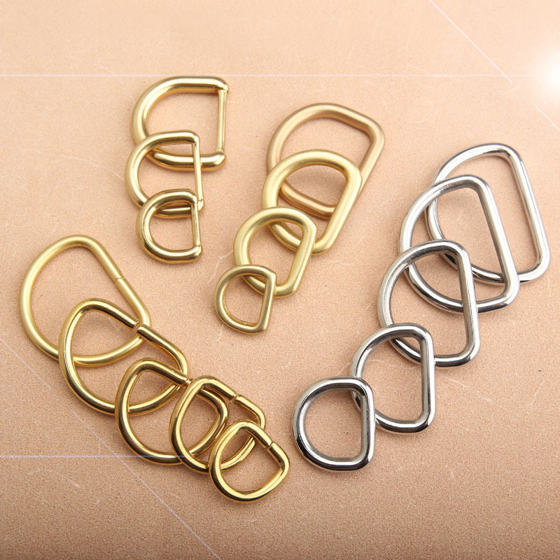 Brass D Buckle D Ring Handmade Leather Goods Stainless Steel D Ring D Ring Bag Half Ring Semi-Circle Buckle Connection D Ring D Buckle