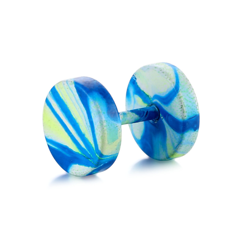Pendientes hombre mancuerna acero inoxidable estilo coreano_voghion.com
