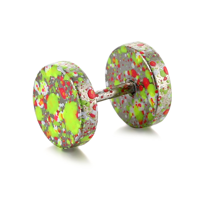 Pendientes hombre mancuerna acero inoxidable estilo coreano_voghion.com