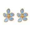 Crystal, fashionable earrings, European style, flowered, 2024 years, internet celebrity