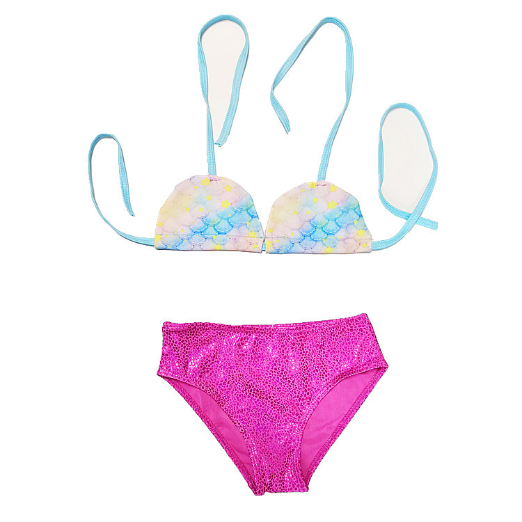 Comercio exterior europeo y americano traje de baño para niños traje de baño para niñas traje de Bikini lindo sirena dividida pequeño mediano y grande niños