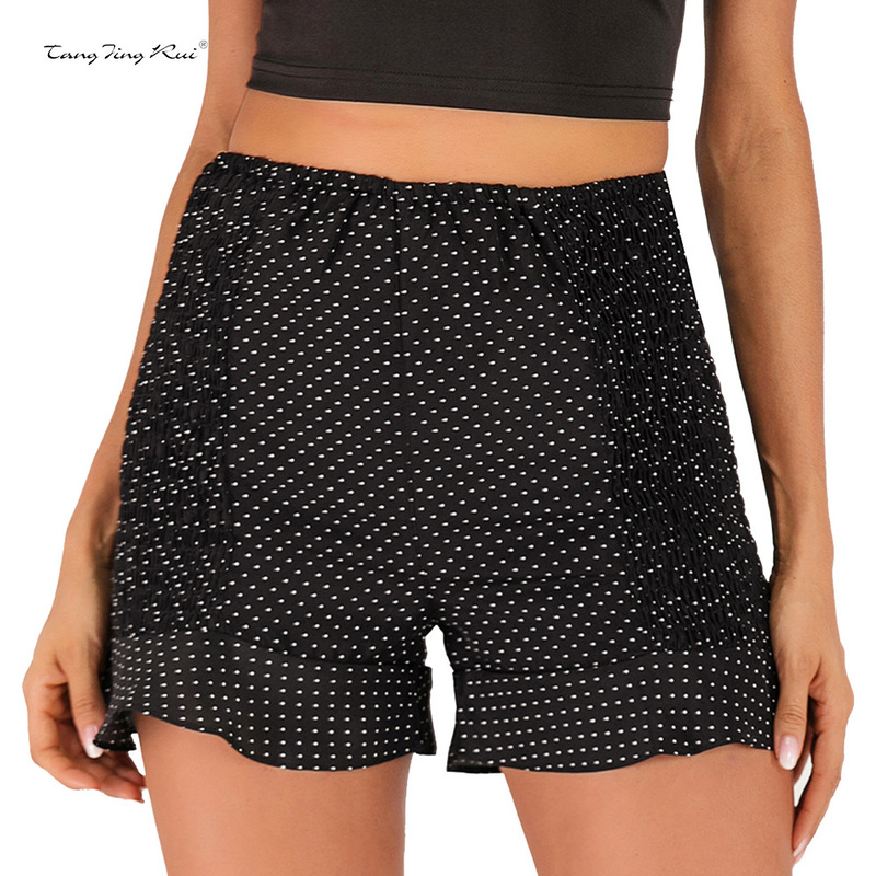 European and American Aliexpress Women's New Fashion Cross-Border E-Commerce Products Polka Dot Short Sports Pants Model Photos Jr006