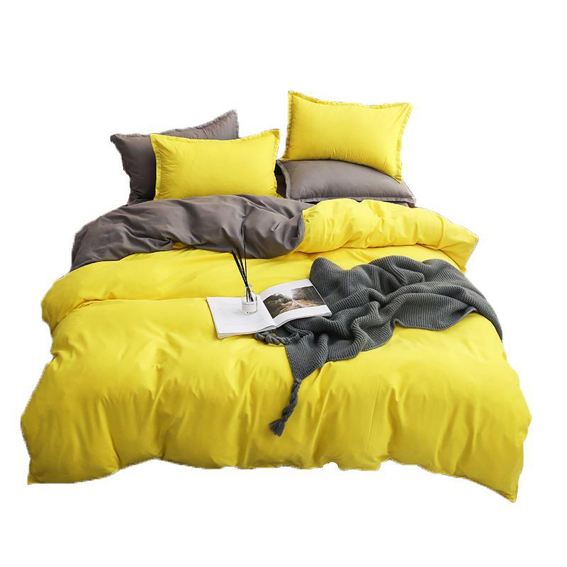 Minimalist style matte solid color double bed sheets, duvet covers, pillowcases, four piece set_voghion.com