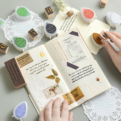 Yuezhen special ink drop big red ink pad diary rubber seal companion children's handwritten newspaper painting ink pad
