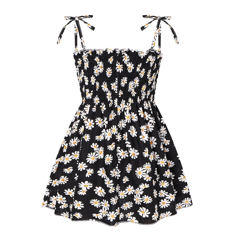 Girls' Summer Princess Slip Dress, Floral & Cherry Prints, Sizes for 90–130 cm