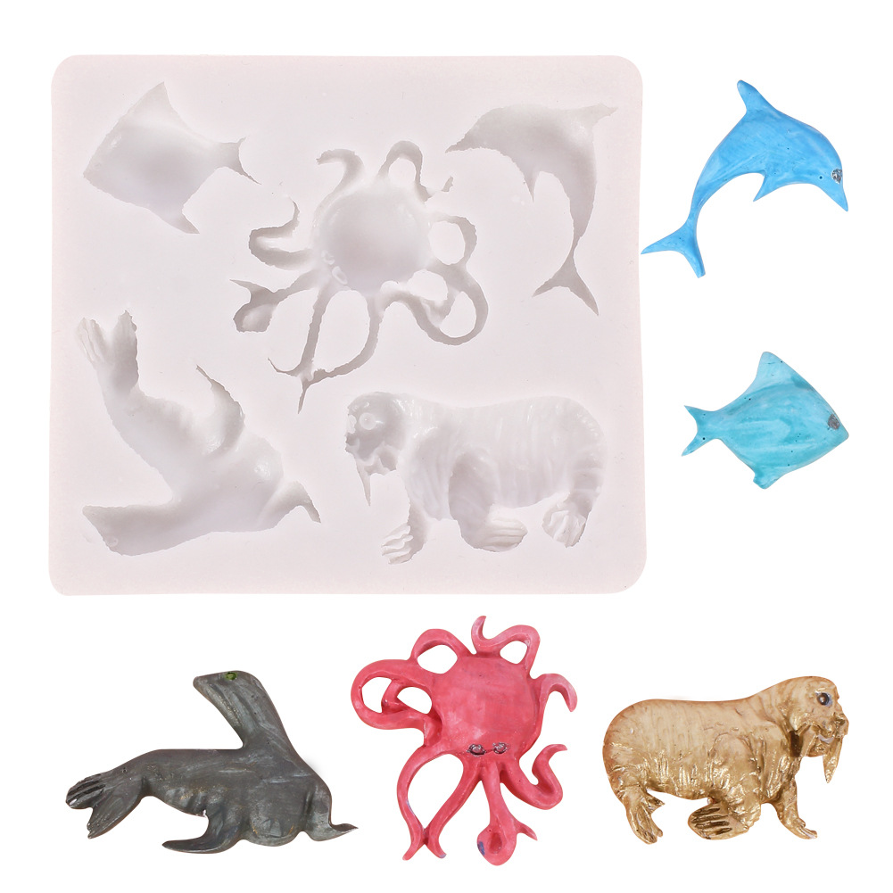 Marina Shell molde de silicona decoración de la torta molde torneado Concha azúcar chocolate galleta pastelería hornear molde de silicona