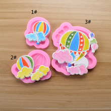 热气球彩虹云朵硅胶模具 翻糖巧克力烘培蛋糕装饰diy黏土模具