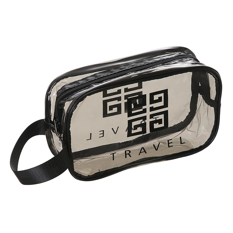 Bolsa de lavado de impresión gruesa impermeable y transparente portátil bolsa de almacenamiento de maquillaje portátil de gran capacidad bolsa de maquillaje portátil