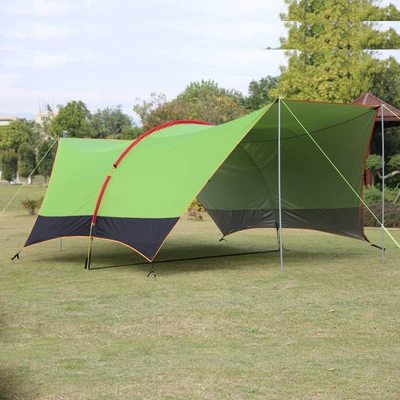 Cross-border black rubber canopy tent camping camping sunscreen waterproof reinforcement thick awning outdoor supplies wholesale (Avtomobil yan çətirləri) - green-brown-6x38x21
