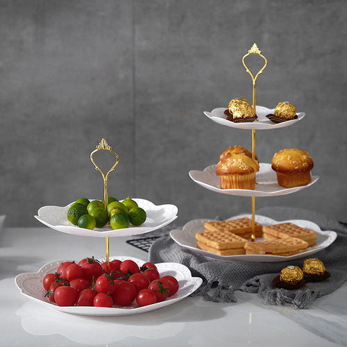 European three-tier fruit plate, dry fruit plate, afternoon tea snack tray, dessert table, multi-layer cake stand, cake setting table