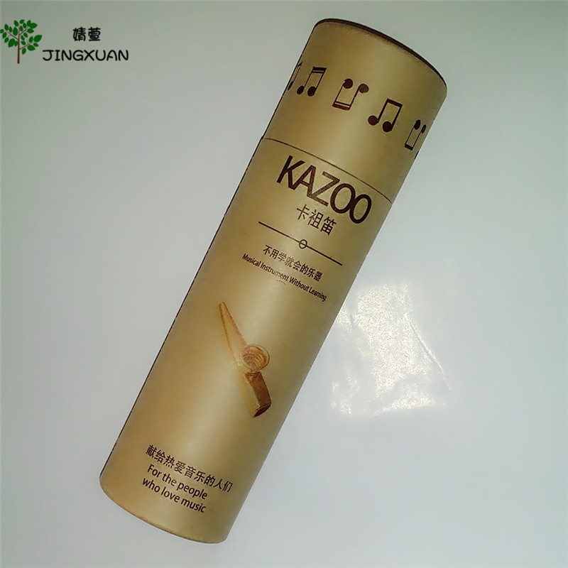 Patrón de tubo de papel flauta de kazoo de metal con cilindro de embalaje de tubo de papel flauta de kazoo