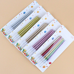 B8 Colorful Gold-Plated Creative Romantic Birthday Candle Single Color with Stand and Screw Cute Kids Smoke-Free Candle