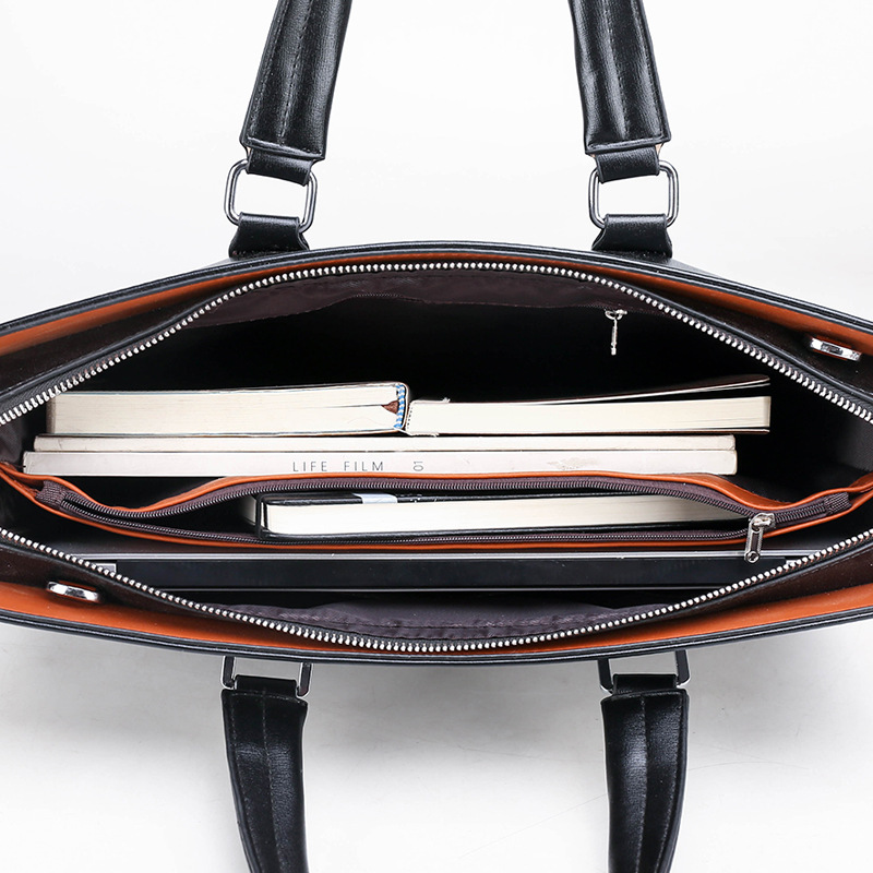 Cross-border Men's Handbag Business Briefcase Shoulder Crossbody Trendy Men's Bag Combination Lock Computer Bag Official Briefcase