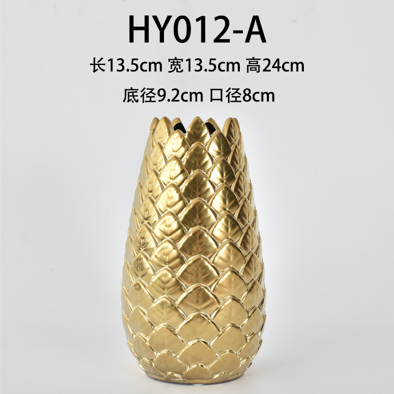 Jarrones nórdicos inspirados en Instagram.Decoración para el hogar de cerámica galvanizada.Adornos minimalistas para salón.