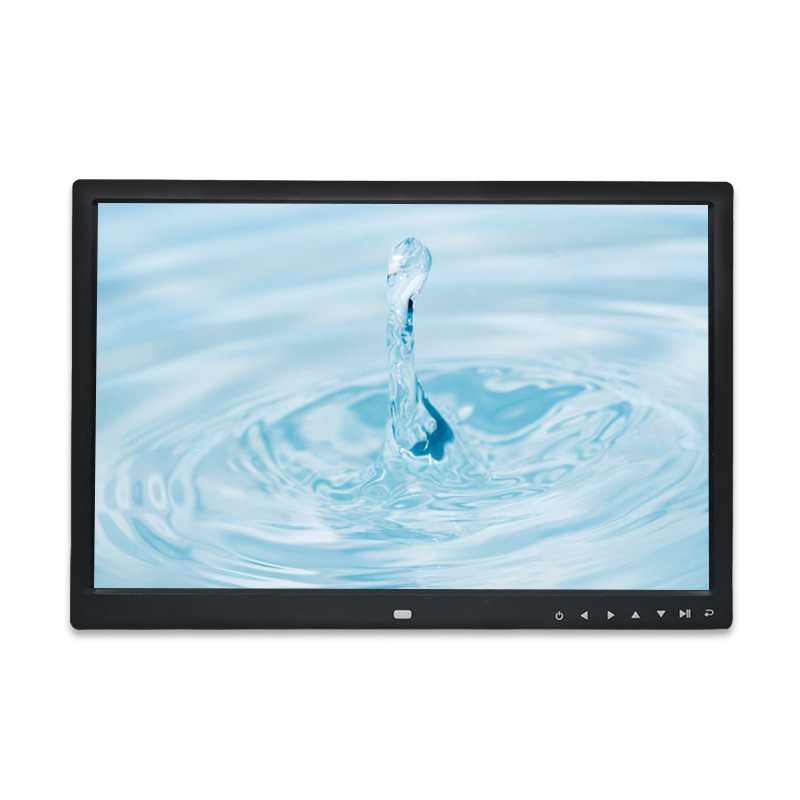 Amazon Venta caliente de 12 pulgadas de pantalla ancha multifuncional HD marco de fotos digital con botón táctil máquina de publicidad de álbum electrónico