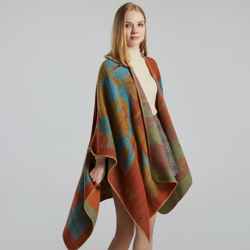 Ladies Scarf Shawl Creative New Fashion Fake Cashmere Tassel Opening Thick Large Overcoat Air Conditioner Warm Scarf
