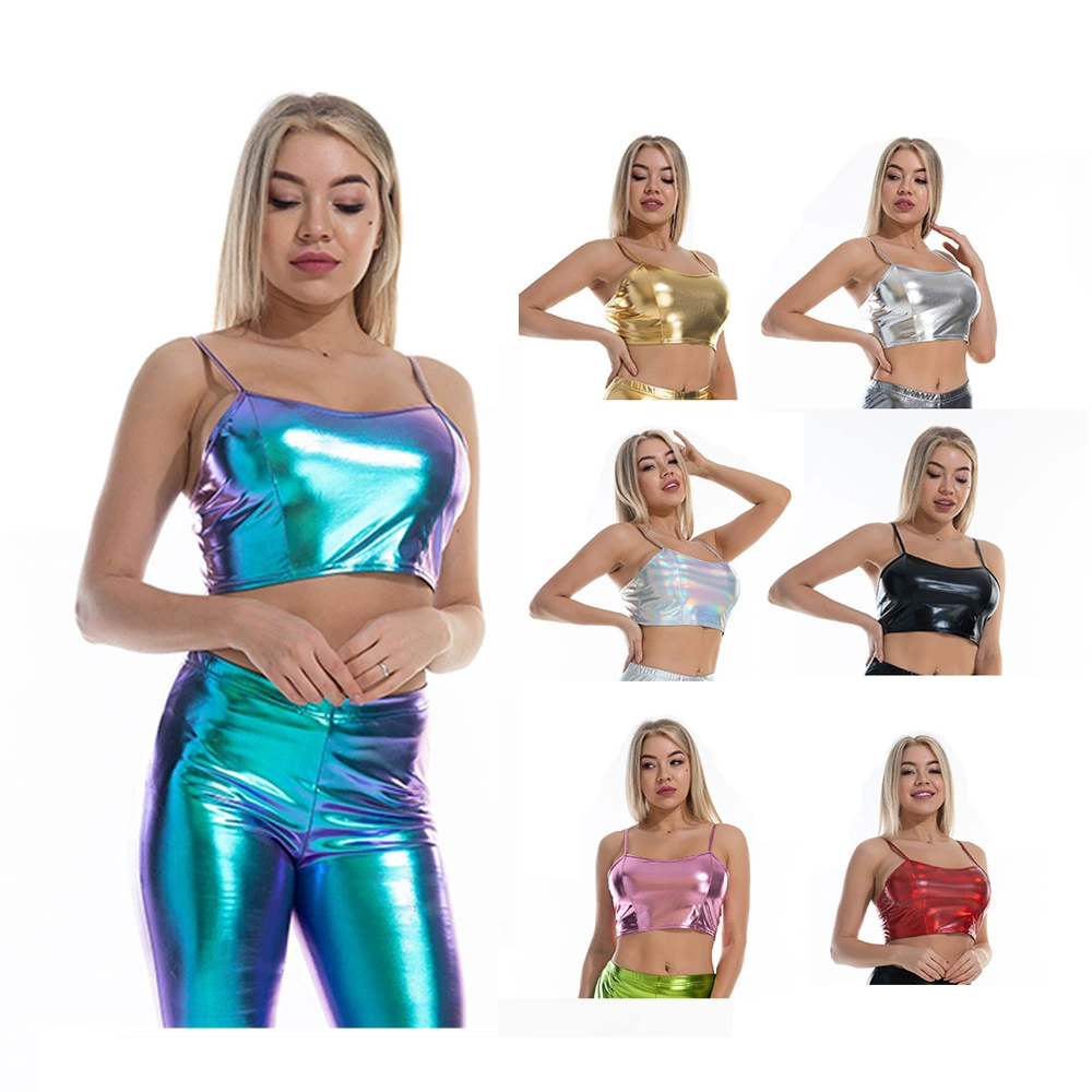 Внешняя торговля, летняя новая однотонная женская майка Amazon AliExpress, популярный стиль, тонкий короткий топ с обнажением пупка