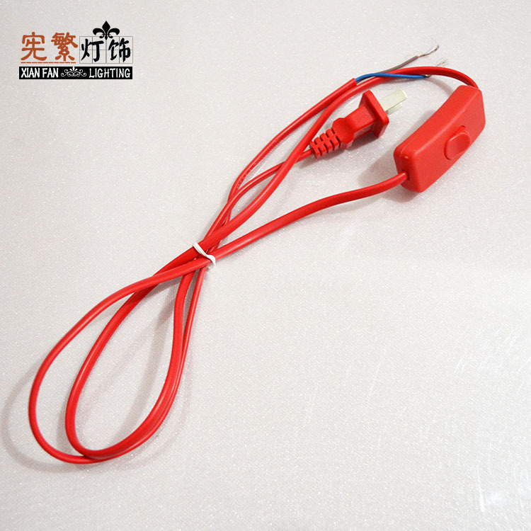 [Xianfan] Tratamiento Especial lámpara de sal cable de alimentación 303 lámpara de Mesa interruptor de línea de alambre de color rojo brillante Lámpara de la boda adornos