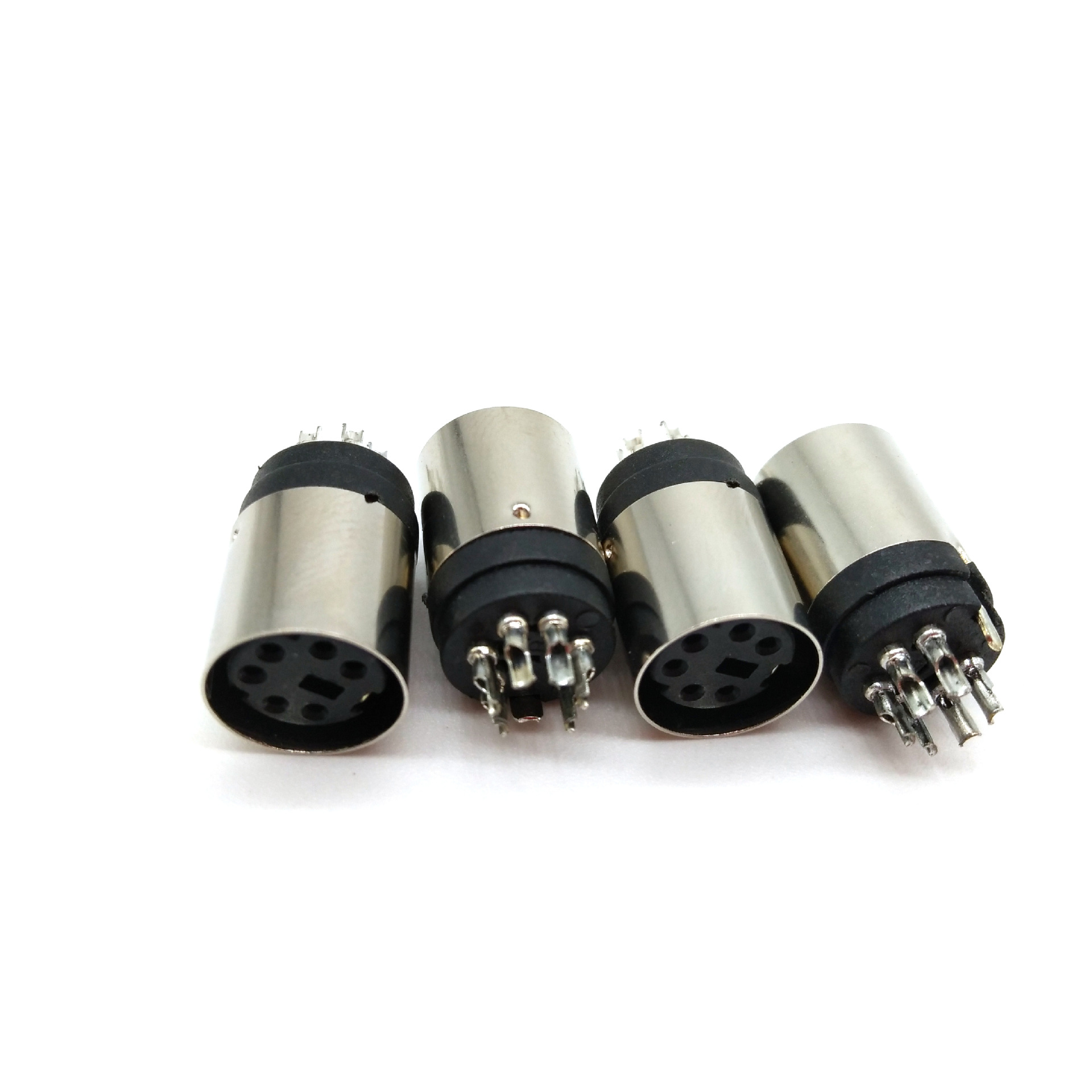 MINI DIN 6PIN 黑胶母头 MD铜壳6P母座 电脑键盘鼠标插头数据传输