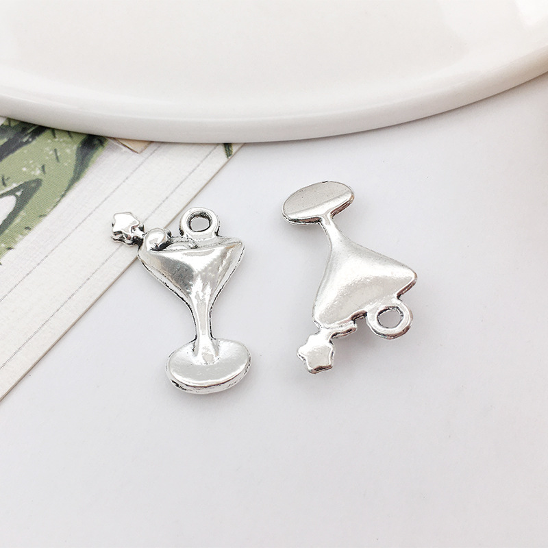 DIY aleación colección plata accesorios pendientes pulsera collar accesorios colgante vino tinto serie trigo oreja copa de vino 1