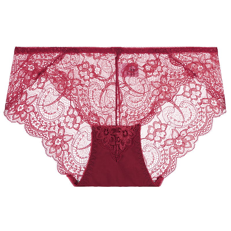 Bragas de mujer de algodón sexy floral con borde de encaje, bragas de mujer japonesas cómodas y agradables para la piel