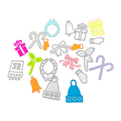 Scrapbooking DIY cutting die, carbon steel die, floral die, Christmas element set