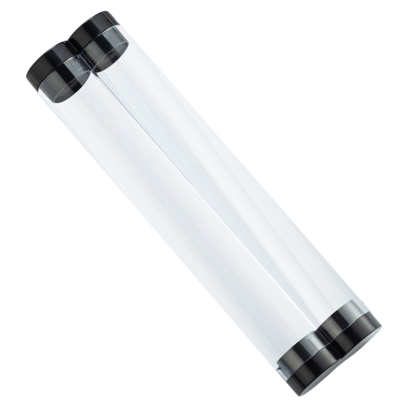 En stock caja de lápiz de plástico caja de papelería cilindro de cristal embalaje de regalo caja de lápiz transparente logotipo imprimible fábrica al por mayor