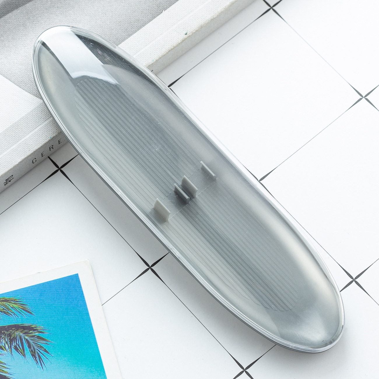 Fábrica al por mayor cabeza redonda de plástico caja de la pluma de embalaje de la pluma de metal Flip caja de papelería logotipo imprimible