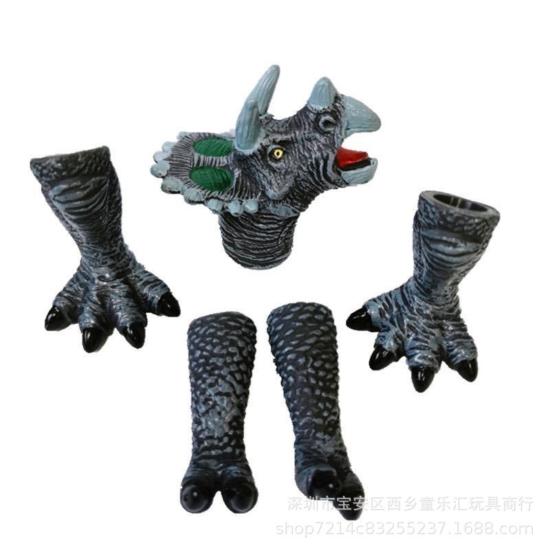 Cross-border vinilo dinosaurio dedo muñeca dinosaurio modelo dinosaurio juguete interactivo dedo juguete