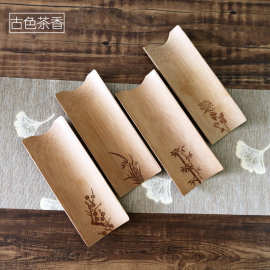 厂家批发凹口手工仿古梅兰竹菊竹制雕刻茶则天然竹子功夫茶具配件