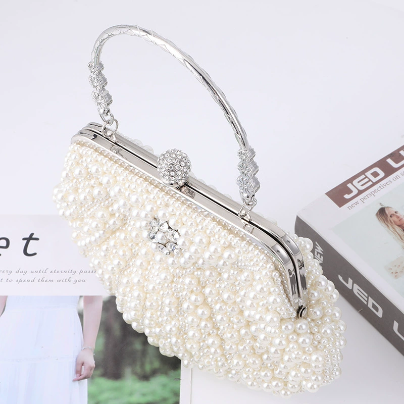 Shell Pearl Evening Clutch, Handheld Elegant Shell-Shaped Bag, Large Capacity