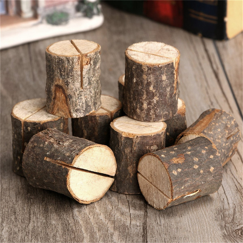 Christmas Tree Stump Note Holder, Business Card Holder, Wedding Conference Wooden Decorative Ornament, Pastoral Style, Simple Handmade Wood